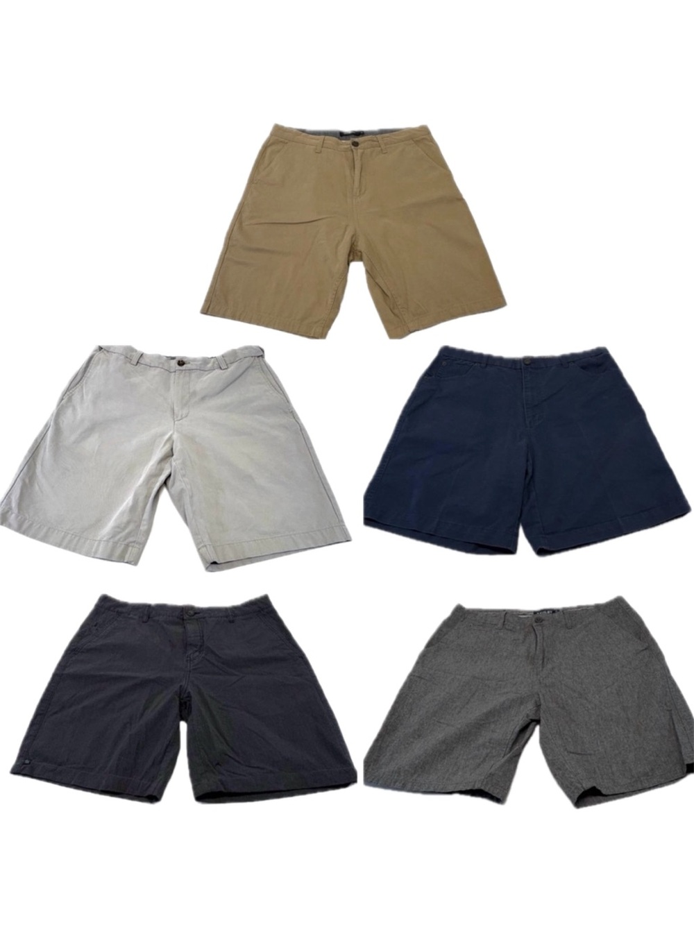 Men's Shorts Lot Bundle of 5 - Size 34 Chino Flat-Front Casual Summer